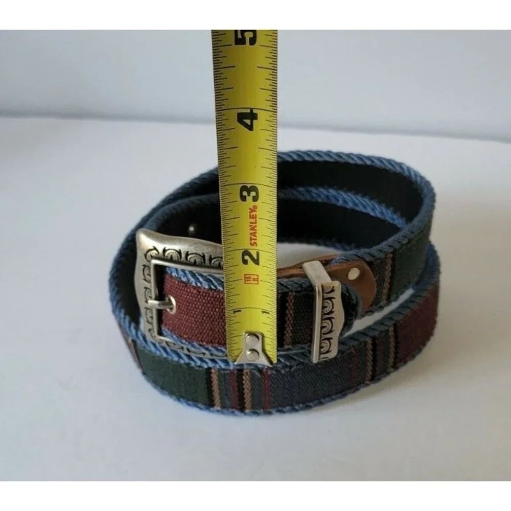 Century Canada Southwestern Belt Aztec Boho Size Small Sz M Silver Hardware Blue